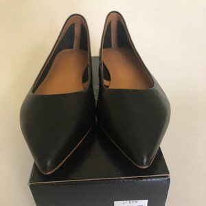 J.Crew Marina Leather Pointy Toe Flats, Size 7.5, Black